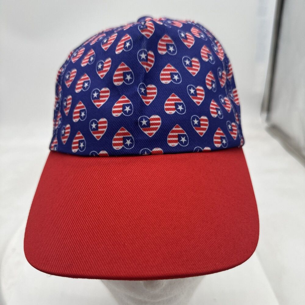 American Flag Heart Hat Cap Patriotic 4th Of July Memorial Labor Day